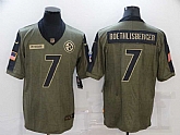 Nike Steelers 7 Ben Roethlisberger Olive 2021 Salute To Service Limited Jersey Dzhi,baseball caps,new era cap wholesale,wholesale hats